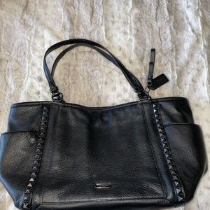 Black studded leather Coach bag